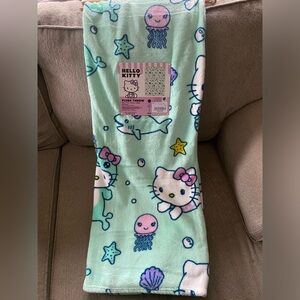 Hello Kitty aqua teal mermaid throw blanket